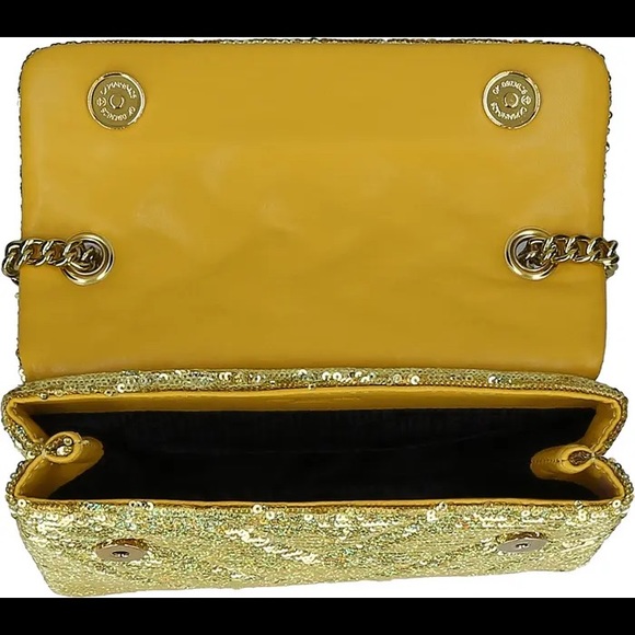 KURT GEIGER LONDON Kensington Gold Sequins Crossbody Bag - Picture 6 of 9